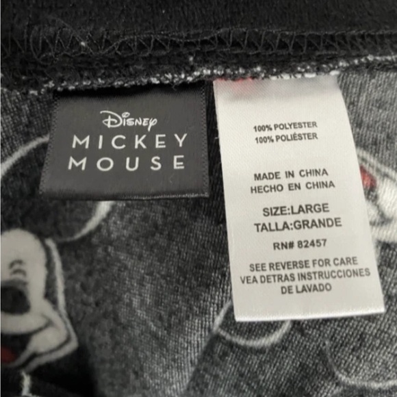 Disney Mickey Mouse Fleece Pajama Set Black Loungewear - Large - Picture 7 of 8